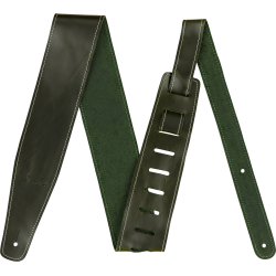 FENDER Broken-In Leather Strap, Green 2.5"