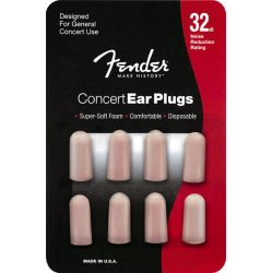 FENDER Concert Series Foam Ear Plugs, 4 Sets