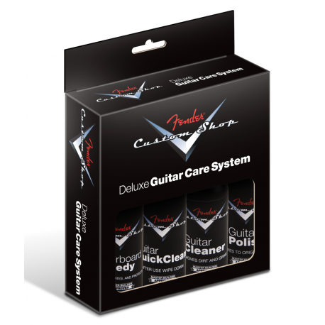 FENDER Custom Shop Deluxe Guitar Care System, 4 Pack, Black