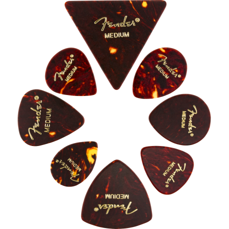 FENDER All Shapes, Celluloid Medley, Tortoise Shell, Medium, (8)