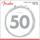 FENDER Stainless 9050's Bass Strings, Stainless Steel Flatwound, 9050ML .050-.100 Gauges, (4)