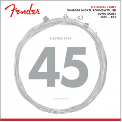FENDER Original 7150 Bass Strings, Pure Nickel, Roundwound, Long Scale, 7150M .045-.105 Gauges, (4)