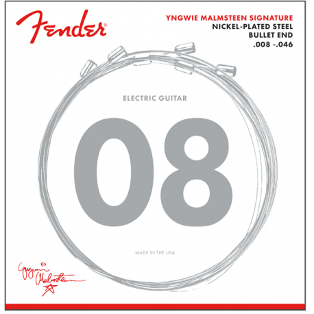 FENDER Yngwie Malmsteen Signature Electric Guitar Strings, .008-.046 Gauges, Nickel-Plated Steel