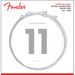 FENDER Super Bullet® Strings, Nickel Plated Steel, Bullet End, 3250M Gauges .011-.049, (6)