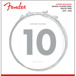 FENDER Super Bullet® Strings, Nickel Plated Steel, Bullet End, 3250R Gauges .010-.046, (6)