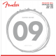 FENDER Stainless 350's Guitar Strings, Stainless Steel, Ball End, 350L Gauges .009-.042, (6)