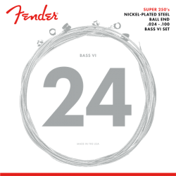 FENDER Super 250 Bass VI Strings, Nickel Plated Steel, Ball End