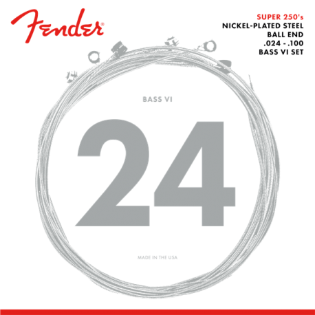 FENDER Super 250 Bass VI Strings, Nickel Plated Steel, Ball End