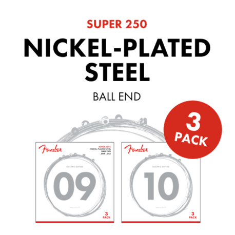 FENDER Super 250L NPS Ball End Strings (.009-.042 Gauges) 3-Pack