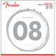 FENDER Super 250 Guitar Strings, Nickel Plated Steel, Ball End, 250XS Gauges .008-.038, (6)