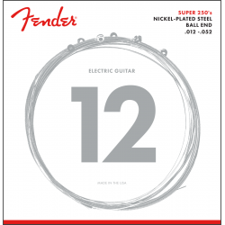 FENDER Super 250 Guitar Strings, Nickel Plated Steel, Ball End, 250H Gauges .012-.052, (6)