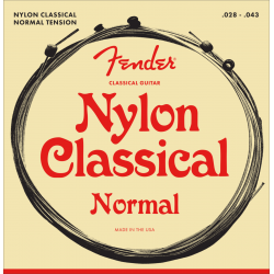 FENDER Nylon Acoustic Strings, 130 Clear/Silver, Ball End, Gauges .028-.043, (6)