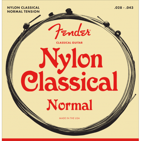 FENDER Nylon Acoustic Strings, 130 Clear/Silver, Ball End, Gauges .028-.043, (6)