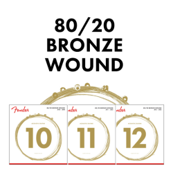 FENDER 80/20 Bronze Acoustic Strings, Ball End, 70XL .010-.048 Gauges, (6)