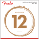 FENDER Phosphor Bronze Acoustic Guitar Strings, Ball End, 60L .012-.053 Gauges, (6)