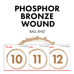 FENDER Phosphor Bronze Acoustic Guitar Strings, Ball End, 60XL .010-.048 Gauges, (6)
