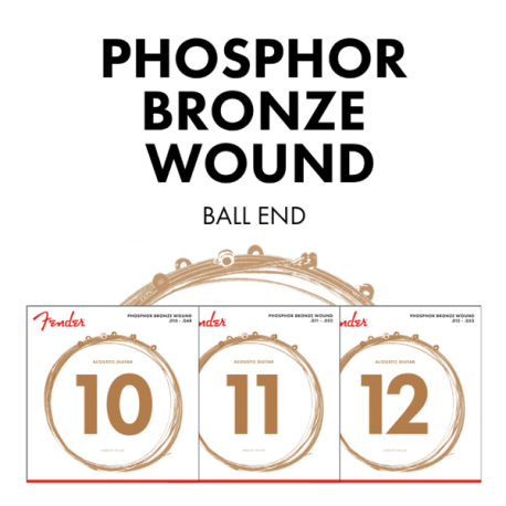 FENDER Phosphor Bronze Acoustic Guitar Strings, Ball End, 60XL .010-.048 Gauges, (6)