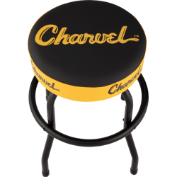 CHARVEL Charvel® Toothpaste Logo Barstool, Black and Yellow, 24"