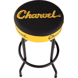 CHARVEL Charvel® Toothpaste Logo Barstool, Black and Yellow, 30"