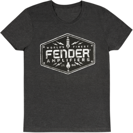 FENDER Amplifiers Logo T-Shirt, Dark Grey, L
