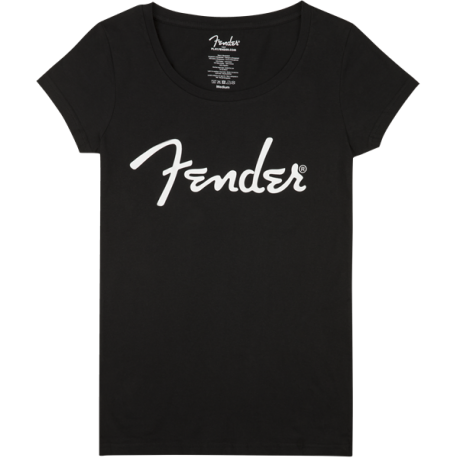 FENDER Fender® Spaghetti Logo Women's Tee, Black, Large