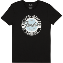 FENDER Fender® Guitar and Amp Logo Men's Tee, Black/Daphne Blue, Medium