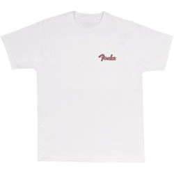 FENDER Spaghetti Logo Globe T-Shirt, Wht XXL