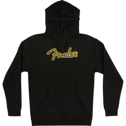 FENDER Fender® Yellow Stitch Logo Hoodie, Black, XXL