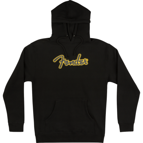 FENDER Fender® Yellow Stitch Logo Hoodie, Black, XXL