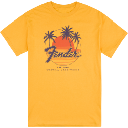 FENDER Fender® Palm Sunshine Unisex T-Shirt, Marigold, M