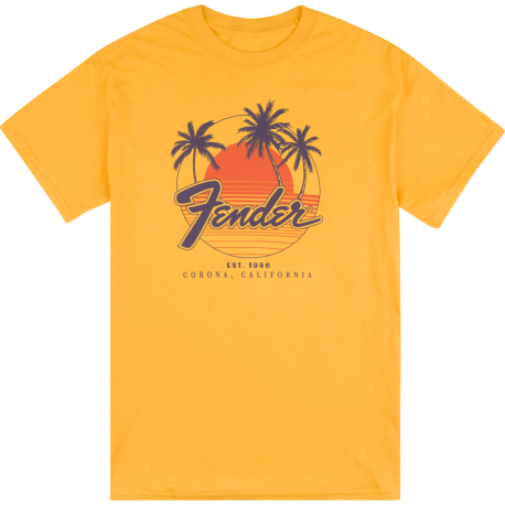 FENDER Fender® Palm Sunshine Unisex T-Shirt, Marigold, M