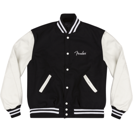 FENDER Custom Shop Varsity Jacket, Black/White, L