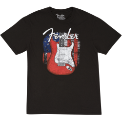 FENDER Fender® Red Strat® Flag T-Shirt, Black, S