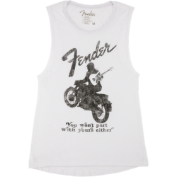 FENDER Fender® Jaguar® Women's Sleeveless T-Shirt, White, XL