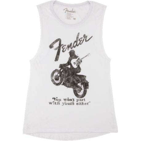 FENDER Fender® Jaguar® Women's Sleeveless T-Shirt, White, XL