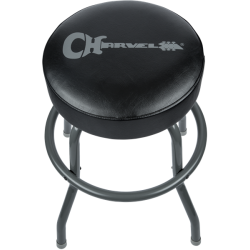 CHARVEL Charvel® Barstool, Black Stool and Legs with Gray Logo, 24"
