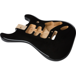 FENDER Deluxe Series Stratocaster® HSH Alder Body 2 Point Bridge Mount, Black