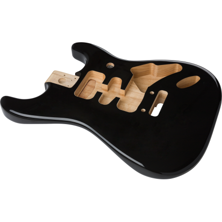 FENDER Deluxe Series Stratocaster® HSH Alder Body 2 Point Bridge Mount, Black