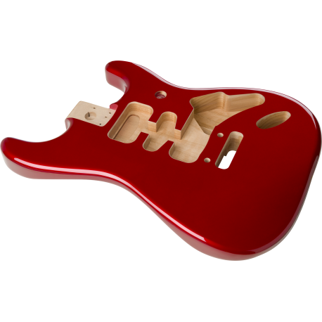 FENDER Deluxe Series Stratocaster® HSH Alder Body 2 Point Bridge Mount, Candy Apple Red
