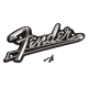 FENDER Fender® Black Panel Amplifier Logo, Silver/Black