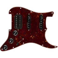 FENDER Pre-Wired Strat Pickguard, Shawbucker Bridge/Gen 4 Noiseless Neck/Middle HSS, Tortoise Shell 11 Hole PG