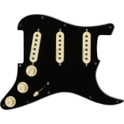 FENDER Pre-Wired Strat Pickguard, Hot Noiseless SSS, Black 11 Hole PG