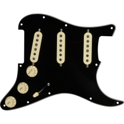 FENDER Pre-Wired Strat Pickguard, Original '57/'62 SSS, Black 11 Hole PG