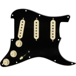 FENDER Pre-Wired Strat Pickguard, Vintage Noiseless SSS, Black 11 Hole PG