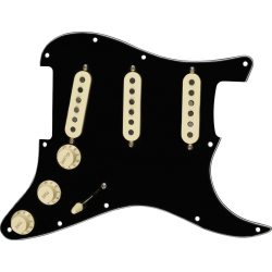 FENDER Pre-Wired Strat Pickguard, Tex-Mex SSS, Black 11 Hole PG