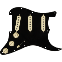 FENDER Pre-Wired Strat Pickguard, Custom Shop Custom '69 SSS, Black 11 Hole PG