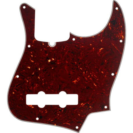 FENDER Pickguard, Jazz Bass®, 10-Hole Mount (with Truss Rod Notch), Tortoise Shell, 4-Ply