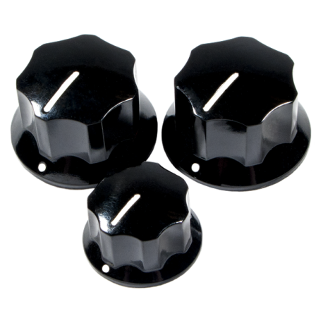 FENDER Pure Vintage '60s Jazz Bass® Knobs, (3), Black