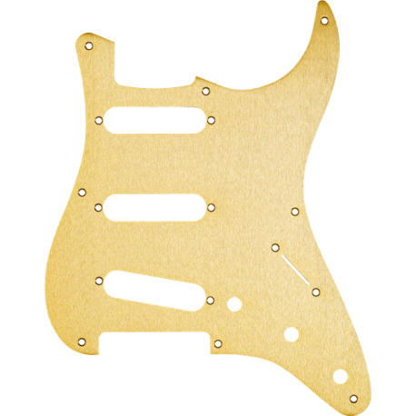 FENDER Pickguard, Stratocaster® S/S/S, 8-Hole Mount, Gold Anodized Aluminum, 1-Ply