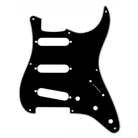 FENDER Pickguard, Stratocaster® S/S/S, 8-Hole Mount, Black, 3-Ply